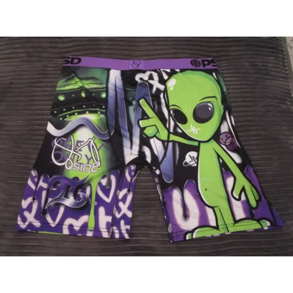 PSD Qside Qrew Only Green Alien Men's Large Underwear Boxer Briefs